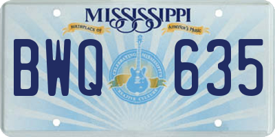 MS license plate BWQ635