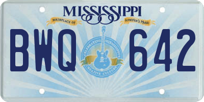 MS license plate BWQ642