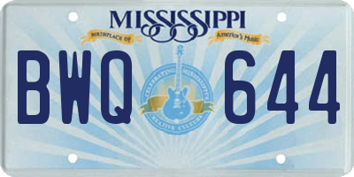 MS license plate BWQ644