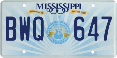 MS license plate BWQ647