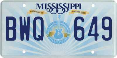 MS license plate BWQ649