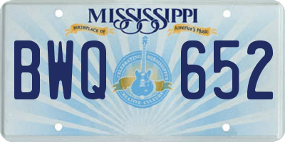 MS license plate BWQ652