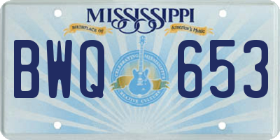 MS license plate BWQ653