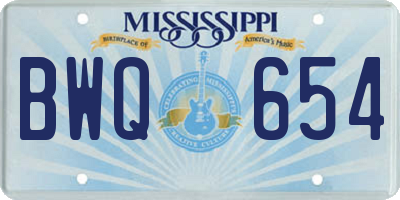 MS license plate BWQ654