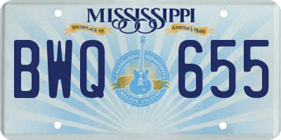 MS license plate BWQ655