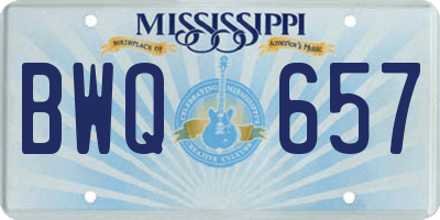 MS license plate BWQ657