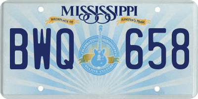 MS license plate BWQ658