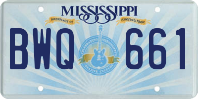 MS license plate BWQ661