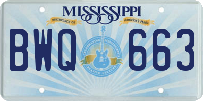 MS license plate BWQ663