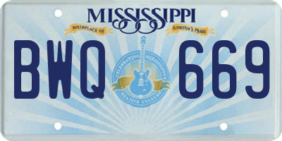 MS license plate BWQ669