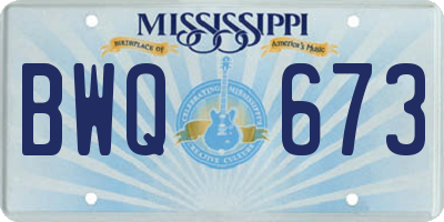 MS license plate BWQ673