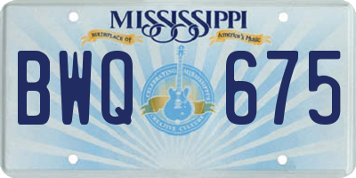 MS license plate BWQ675