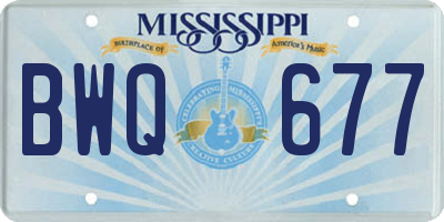 MS license plate BWQ677