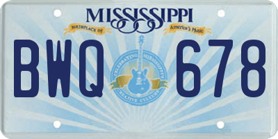 MS license plate BWQ678