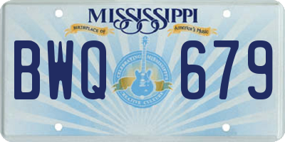 MS license plate BWQ679