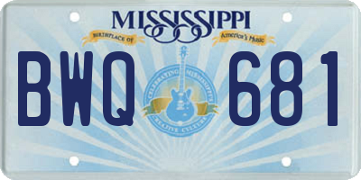 MS license plate BWQ681