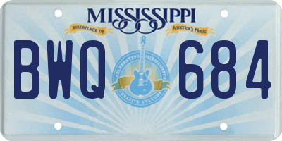 MS license plate BWQ684
