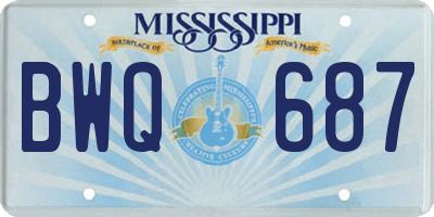 MS license plate BWQ687