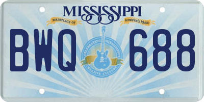 MS license plate BWQ688
