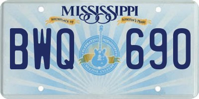 MS license plate BWQ690