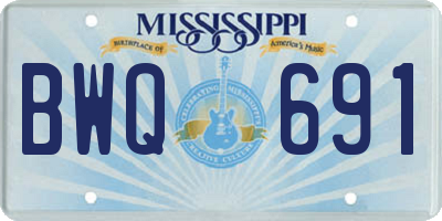 MS license plate BWQ691