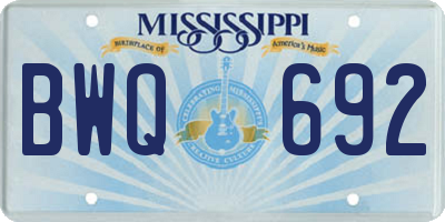 MS license plate BWQ692
