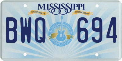 MS license plate BWQ694