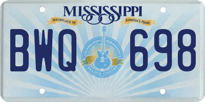 MS license plate BWQ698