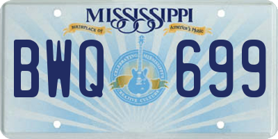 MS license plate BWQ699