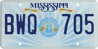 MS license plate BWQ705