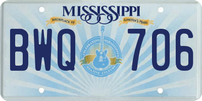 MS license plate BWQ706