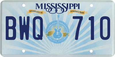 MS license plate BWQ710