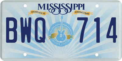 MS license plate BWQ714