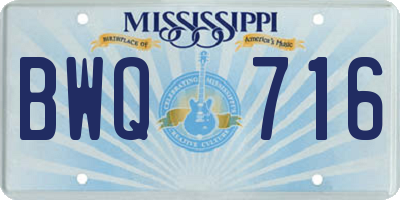 MS license plate BWQ716