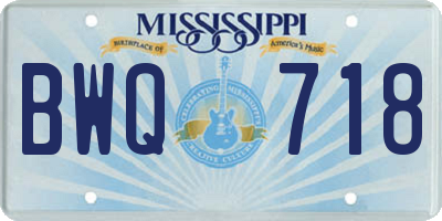 MS license plate BWQ718