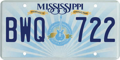 MS license plate BWQ722