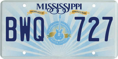 MS license plate BWQ727