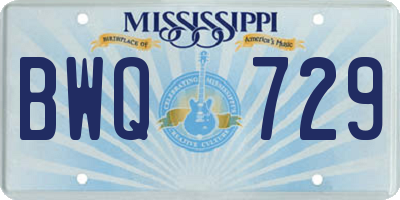 MS license plate BWQ729