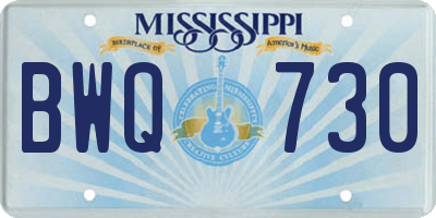 MS license plate BWQ730