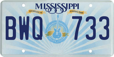 MS license plate BWQ733