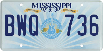 MS license plate BWQ736