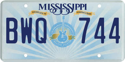 MS license plate BWQ744