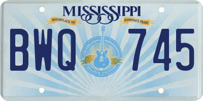 MS license plate BWQ745