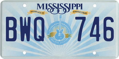 MS license plate BWQ746