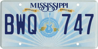 MS license plate BWQ747