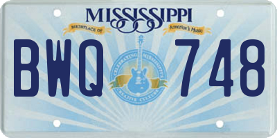 MS license plate BWQ748
