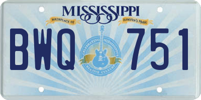 MS license plate BWQ751