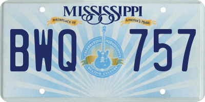 MS license plate BWQ757