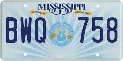 MS license plate BWQ758