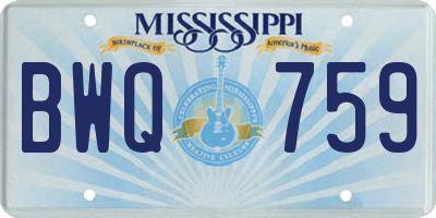 MS license plate BWQ759